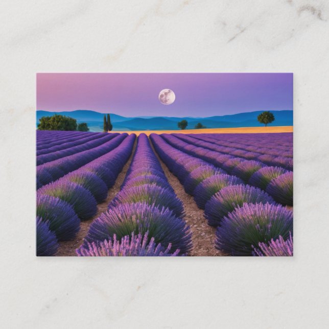 Lavender Nature Outdoors Landscape Calm Peaceful  Business Card (Front)