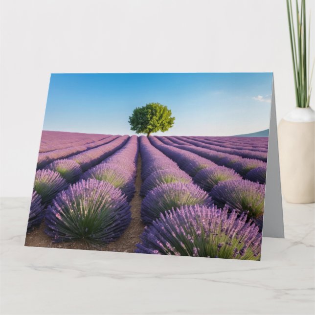 Lavender Nature Outdoors Landscape Calm Peaceful  Card (Front)