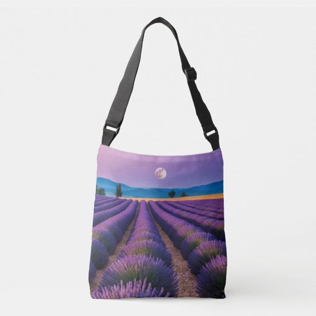 Lavender Nature Outdoors Landscape Calm Peaceful  Crossbody Bag (Front)