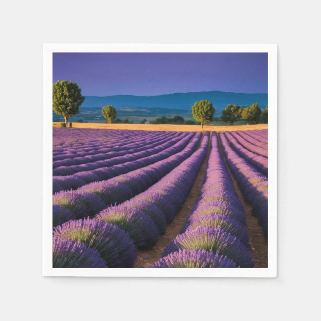 Lavender Nature Outdoors Landscape Calm Peaceful  Napkin (Front)