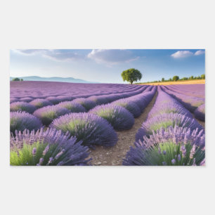 Lavender Nature Outdoors Landscape Calm Peaceful  Rectangular Sticker