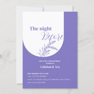 Lavender Night Before Invitation
