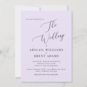 Lavender No Parents Wedding Invitation