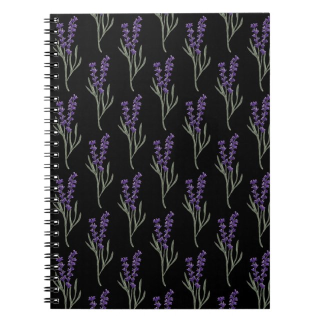 Lavender Notebook Black Pattern (Front)