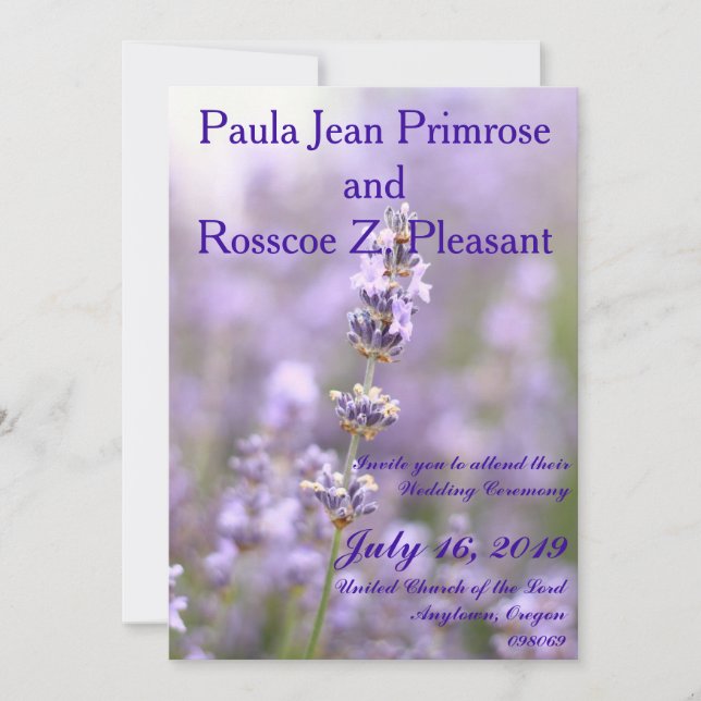 Lavender Nuptials Invitation (Front)