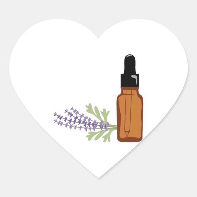 Lavender Oil Heart Sticker (Front)