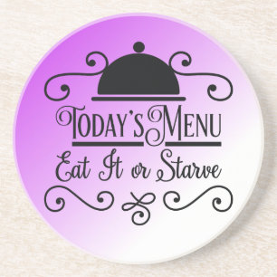 Lavender Ombre Kitchen Quotes Coaster