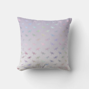 Lavender Ombre Rainbow Dragonflies Cushion
