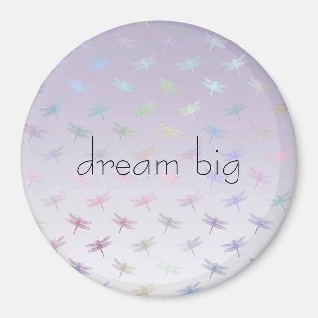 Lavender Ombre Rainbow Dragonflies Magnet (Front)
