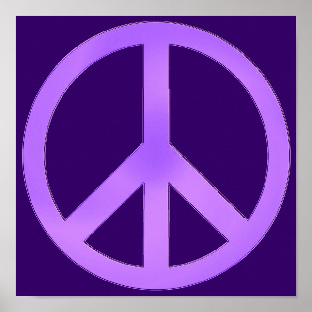 Lavender on Dark Purple Peace Sign (Front)
