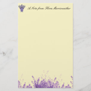 Lavender on Parchment Stationery