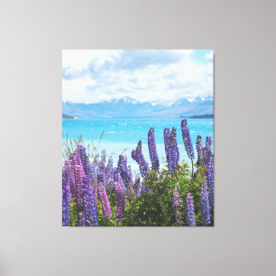 lavender on the lake shore canvas print