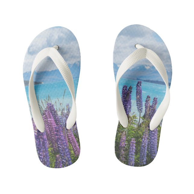 lavender on the lake shore kid's flip flops (Footbed)