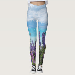 lavender on the lake shore leggings