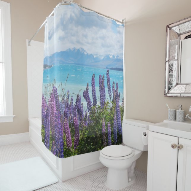 lavender on the lake shore shower curtain (In Situ)