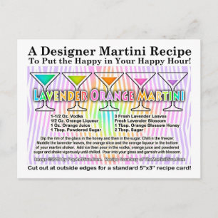 Lavender Orange Martini Cocktail Recipe Postcard