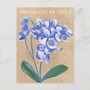 Lavender Orchid Watercolor Art Floral Personalised Postcard