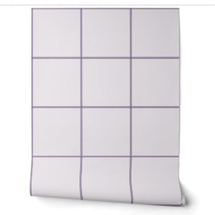Lavender Oversized Grid Check Wallpaper