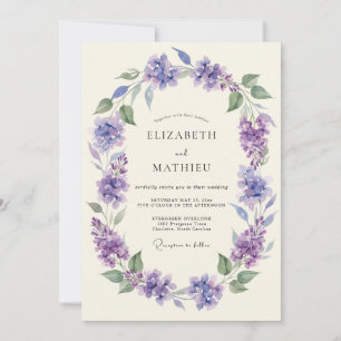 Lavender Painterly Blossom Wedding Invitation