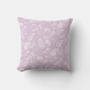 Lavender Paisley Throw Pillow