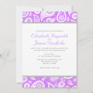 Lavender Paisley Wedding Invitations