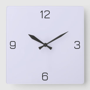 Lavender / Pale Violet E6E6FA - Option to Add Name Square Wall Clock