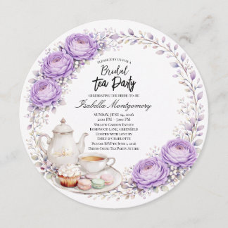 Lavender Palette Tea Party Bridal Shower Invitation