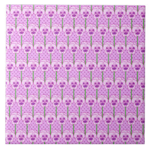 Lavender pansies - retro wallpaper pattern tile