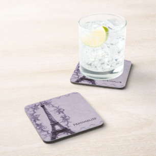 Lavender Paris Grunge Coaster