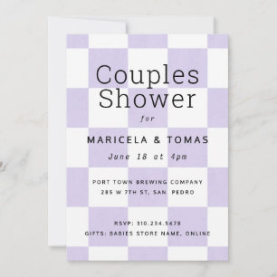 Lavender Pastel Chequered Bridal Shower Invitation
