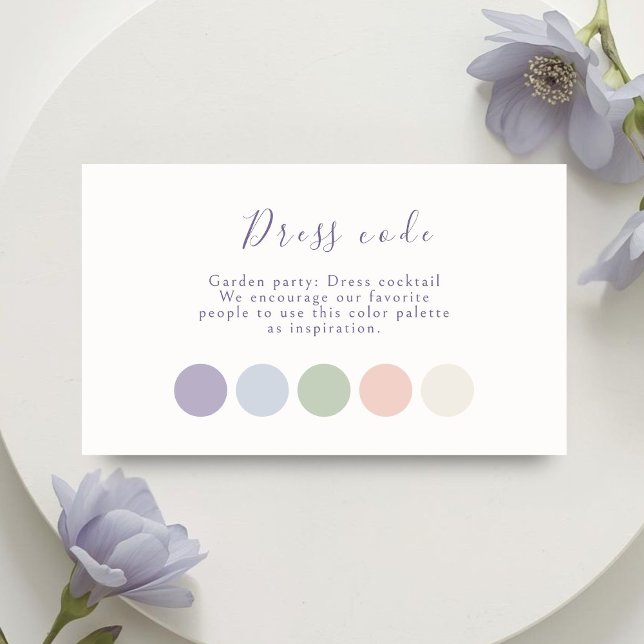 Lavender Pastel Floral Script Wedding Attire Enclosure Card (Creator Uploaded)