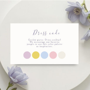 Lavender Pastel Floral Script Wedding Attire Enclosure Card