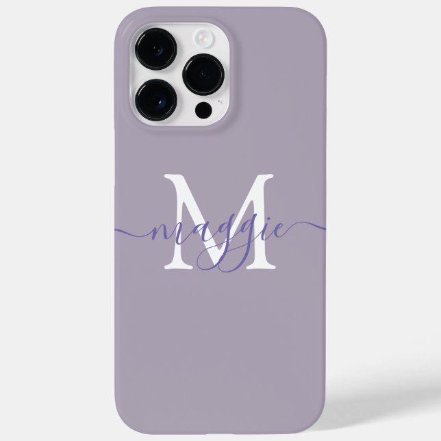 Lavender Pastel Script Monogram Custom Name  Case-Mate iPhone Case (Back)