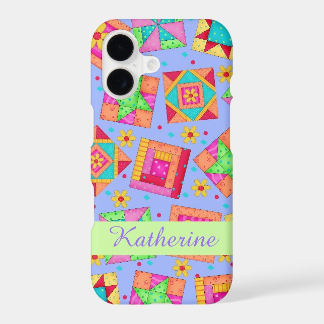 Lavender Patchwork Quilt Art Name Personalised (Back)