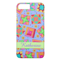 Lavender Patchwork Quilt Art Name Personalised