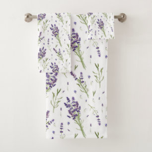 Lavender Pattern Bath Towel Set