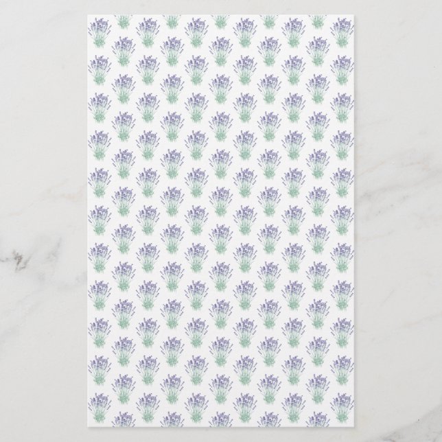 Lavender Pattern Gift Soap Wrap | Linen Paper (Front)