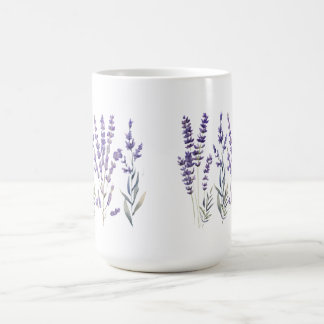 Lavender Pattern Pillar Candle Coffee Mug