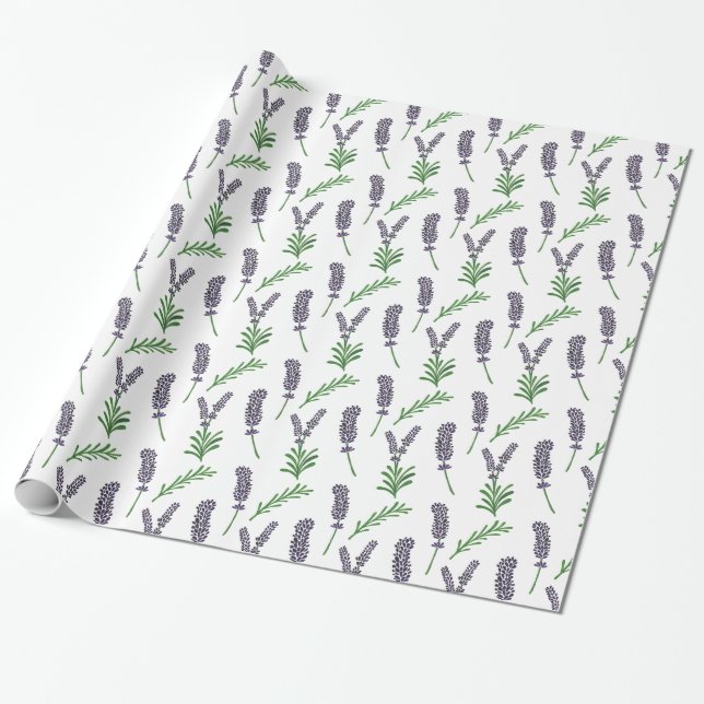 Lavender Pattern Wrapping Paper (Unrolled)