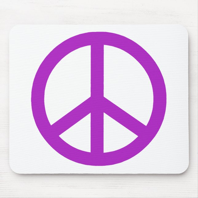 Lavender Peace Sign Mouse Mat (Front)