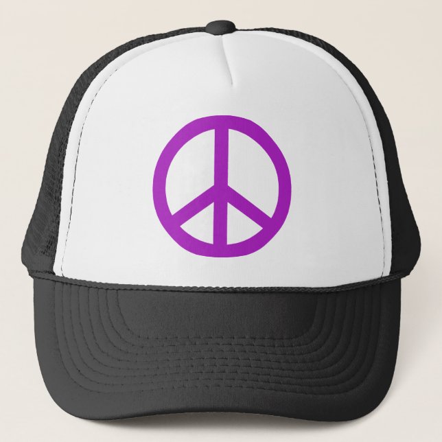 Lavender Peace Sign Trucker Hat (Front)