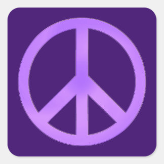 Lavender Peace Symbol Square Sticker