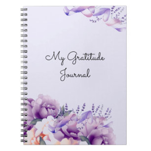 Lavender Peonies Gratitude Journal Notebook