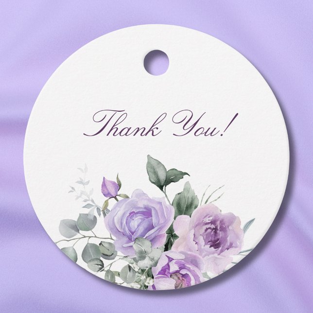 Lavender Peony Bridal Shower Thank You Favour Tags (Creator Uploaded)