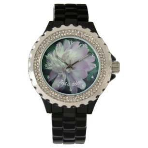 Lavender Peony Flower In Bloom Personalised  Watch