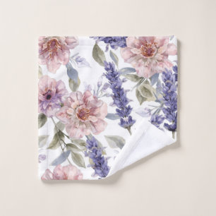 Lavender Peony Watercolor Floral Garden Wash Cloth