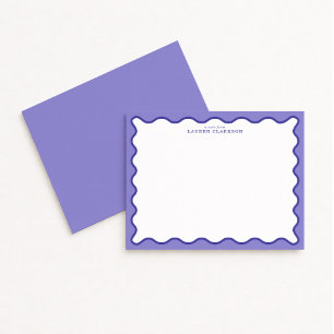 Lavender & Periwinkle  Wavy Frame Note Card