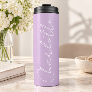 Lavender Personalised Bridesmaid Bachelorette Name Thermal Tumbler