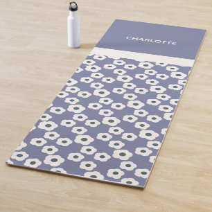 Lavender Personalised Modern Retro Floral Pattern  Yoga Mat