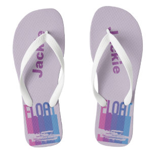 Lavender Personalised Pontoon Boat Flip Flops